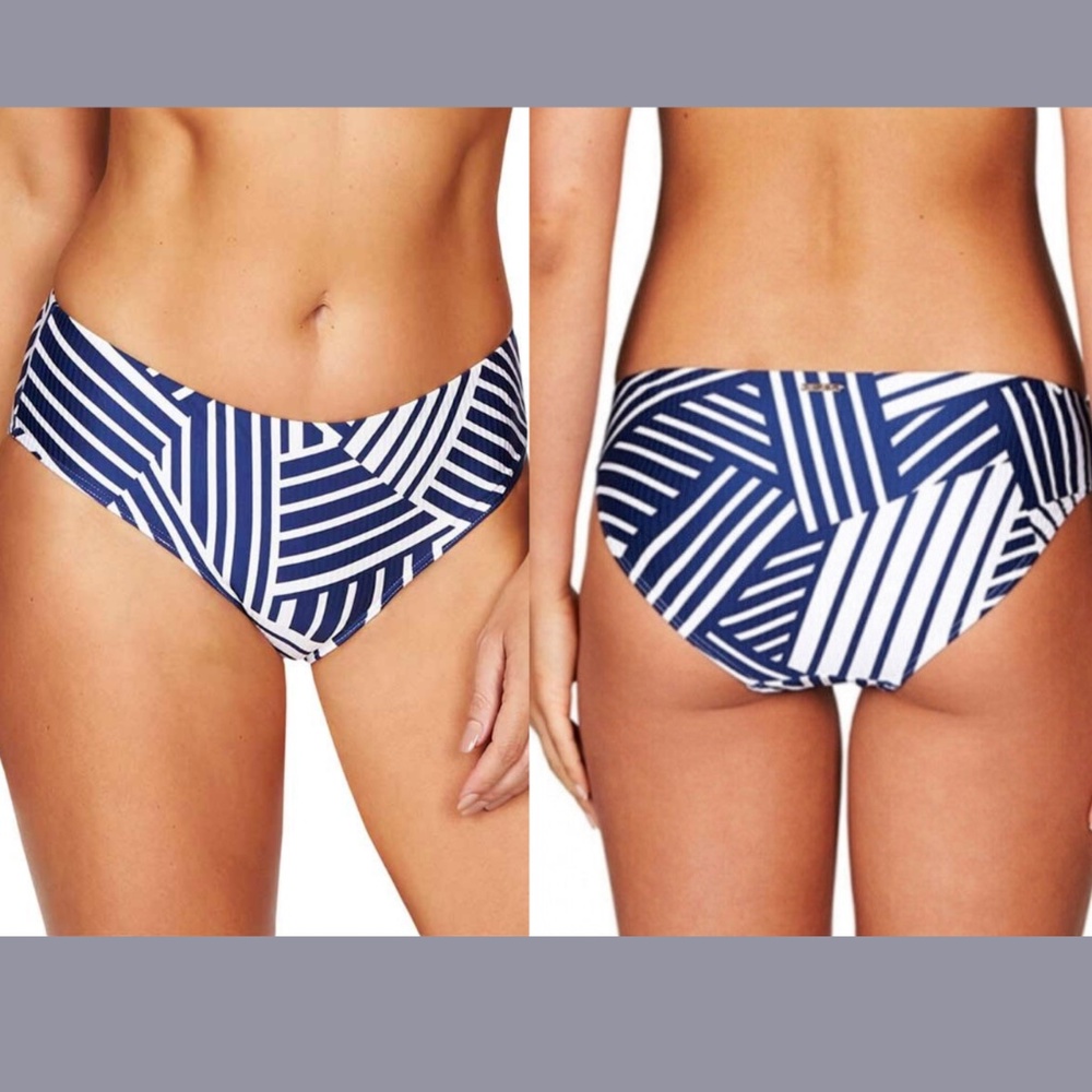 NEW‎ Sea Level [ 12 US ] Vionette Mid Striped Bikini Swim Bikini Bottom